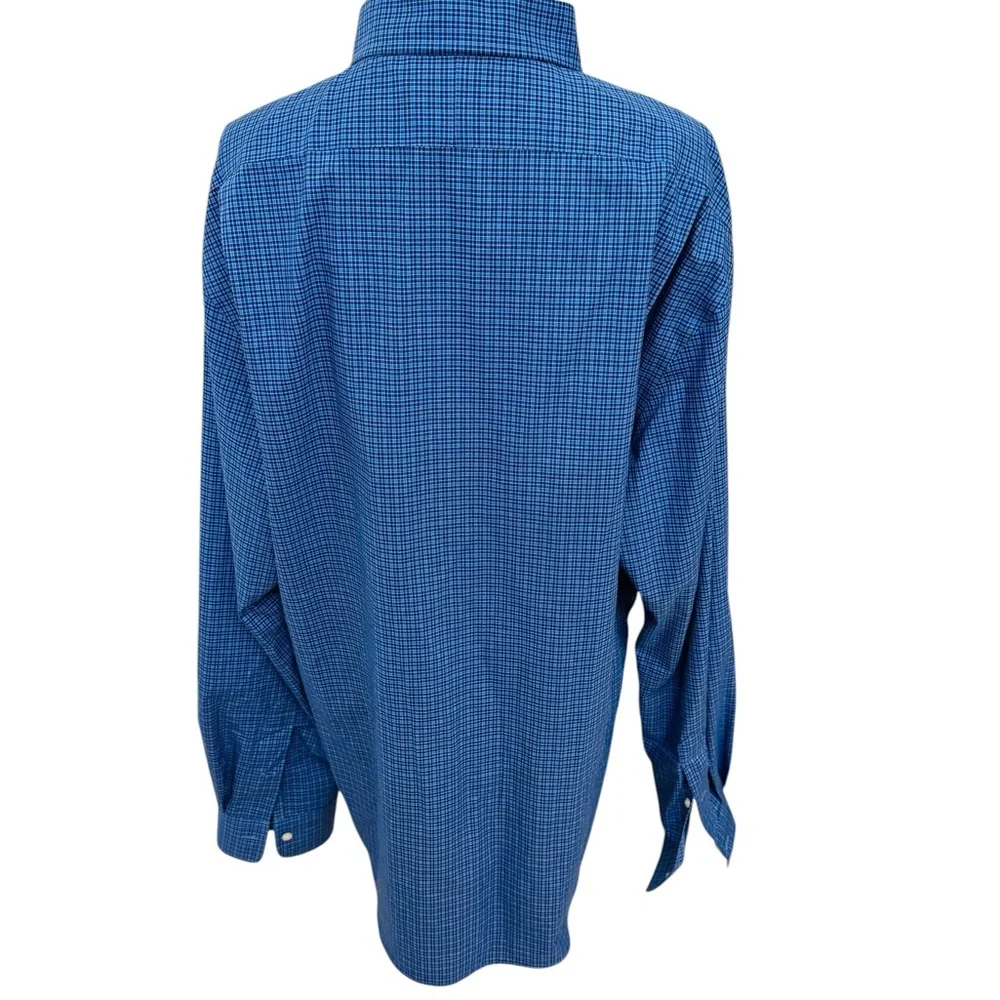 Polo Ralph Lauren Slim Fit Easy Care Blue Check Button Down Shirt Men’s XXL